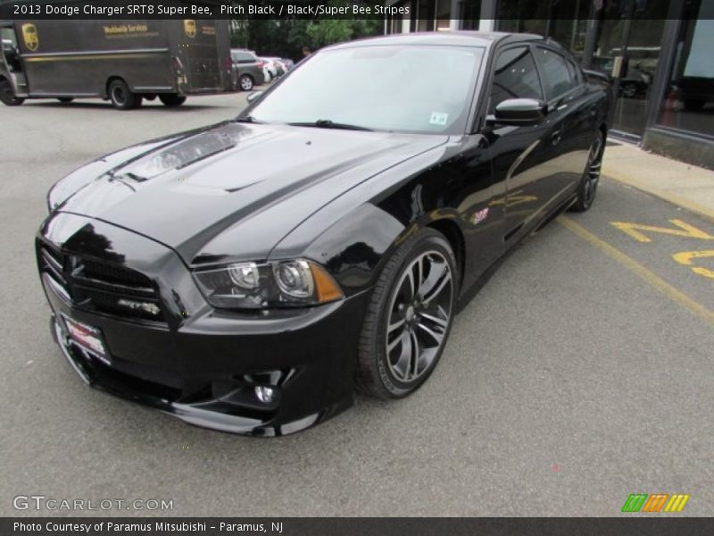 Pitch Black / Black/Super Bee Stripes 2013 Dodge Charger SRT8 Super Bee