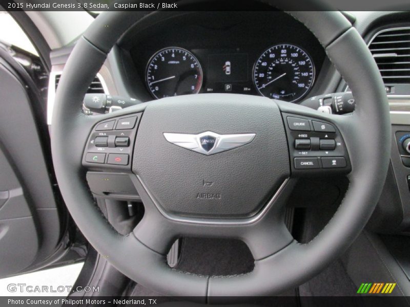 Caspian Black / Black 2015 Hyundai Genesis 3.8 Sedan