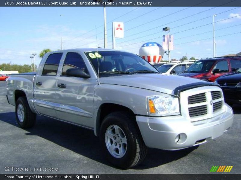 Bright Silver Metallic / Medium Slate Gray 2006 Dodge Dakota SLT Sport Quad Cab