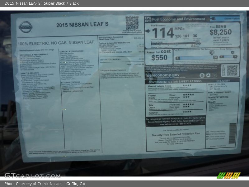 Super Black / Black 2015 Nissan LEAF S