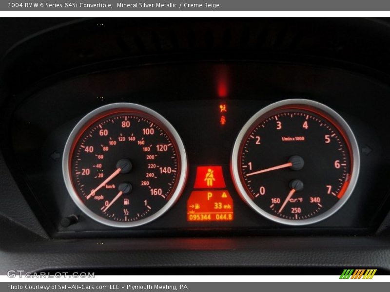 Mineral Silver Metallic / Creme Beige 2004 BMW 6 Series 645i Convertible