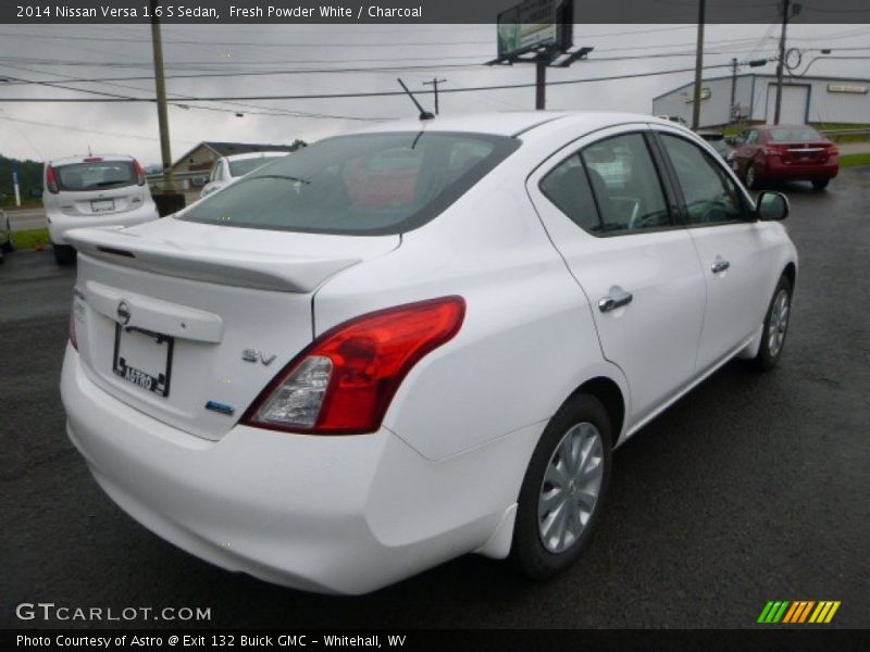 Fresh Powder White / Charcoal 2014 Nissan Versa 1.6 S Sedan