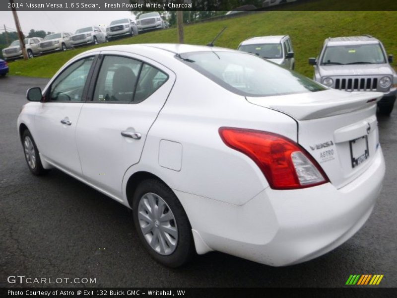 Fresh Powder White / Charcoal 2014 Nissan Versa 1.6 S Sedan