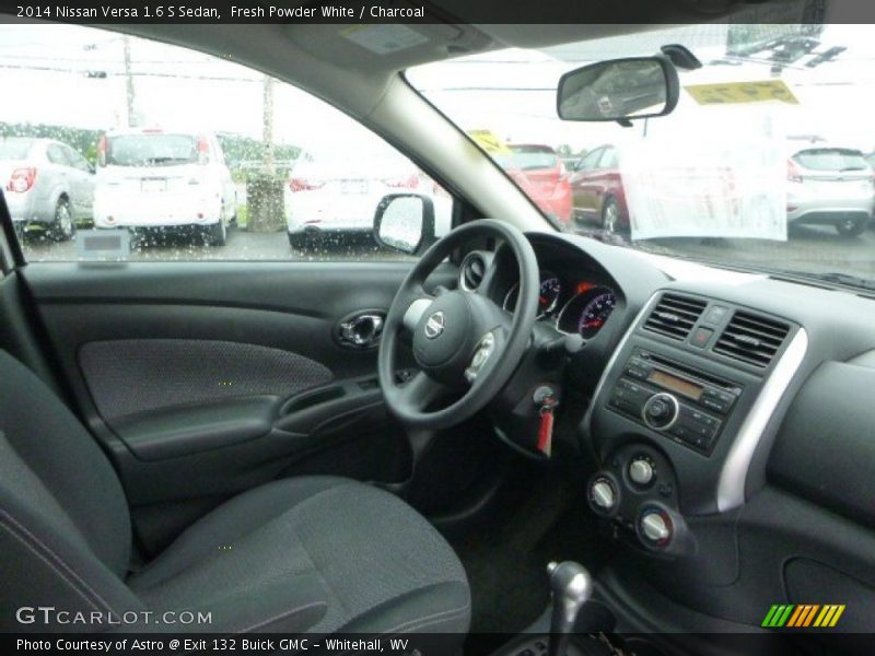 Fresh Powder White / Charcoal 2014 Nissan Versa 1.6 S Sedan