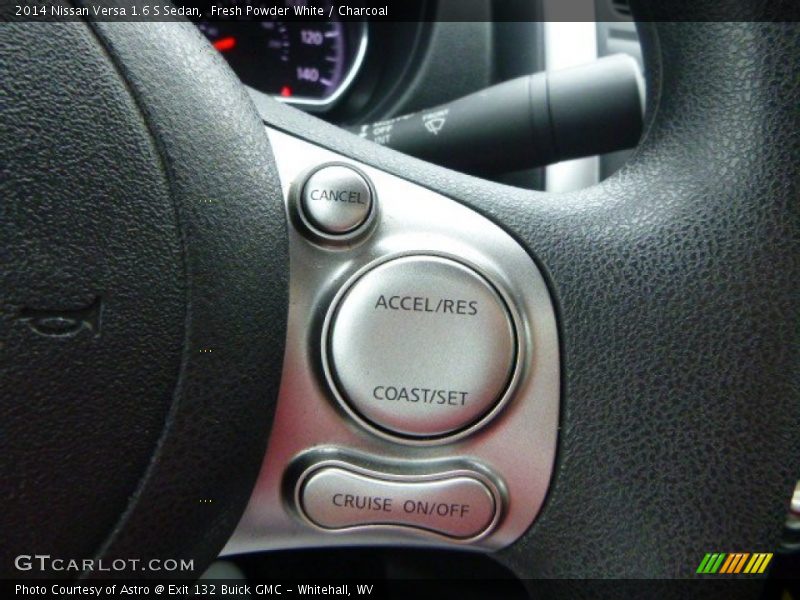Fresh Powder White / Charcoal 2014 Nissan Versa 1.6 S Sedan