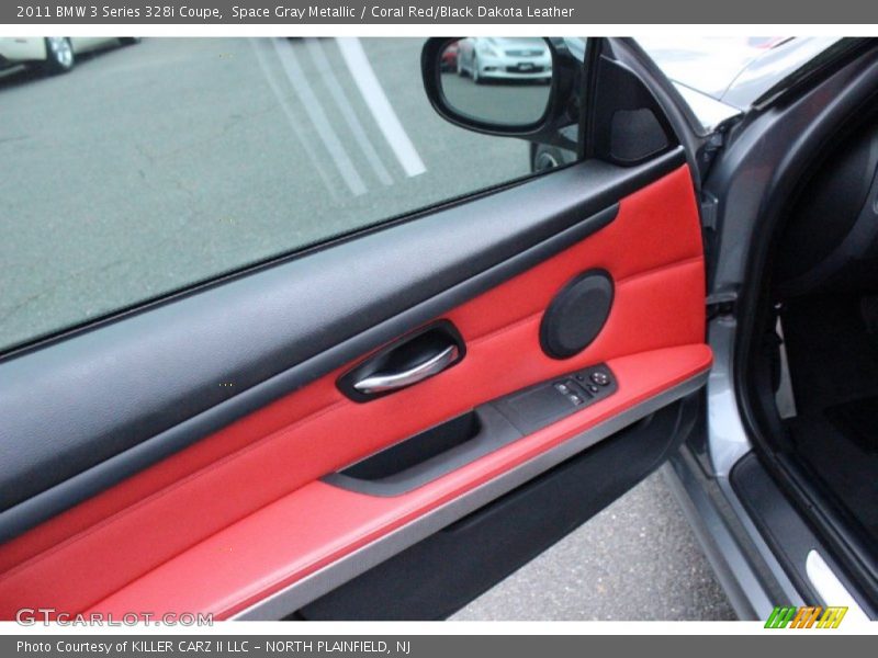 Space Gray Metallic / Coral Red/Black Dakota Leather 2011 BMW 3 Series 328i Coupe