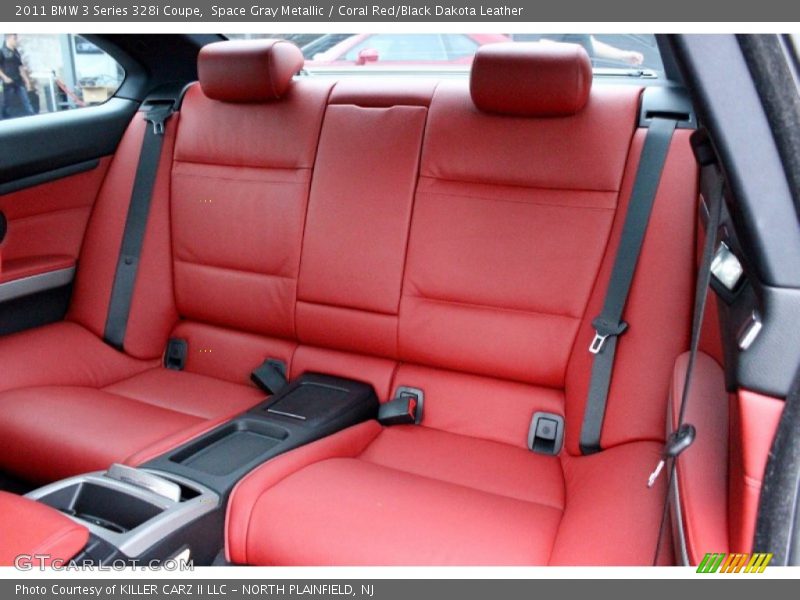 Space Gray Metallic / Coral Red/Black Dakota Leather 2011 BMW 3 Series 328i Coupe