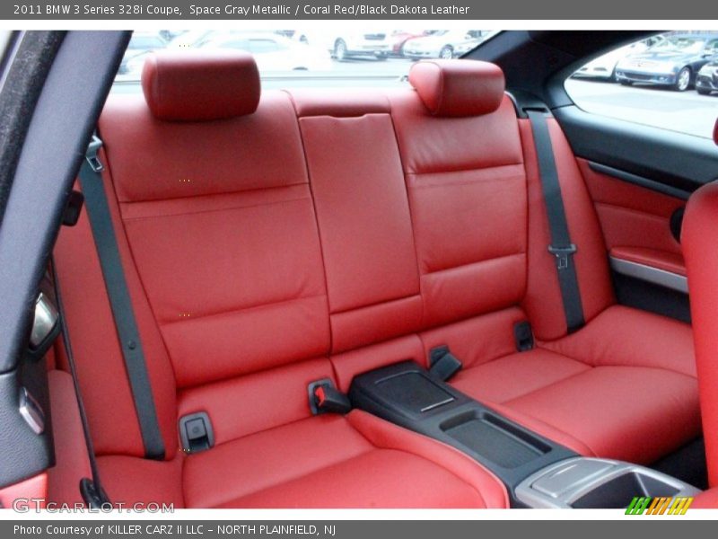 Space Gray Metallic / Coral Red/Black Dakota Leather 2011 BMW 3 Series 328i Coupe