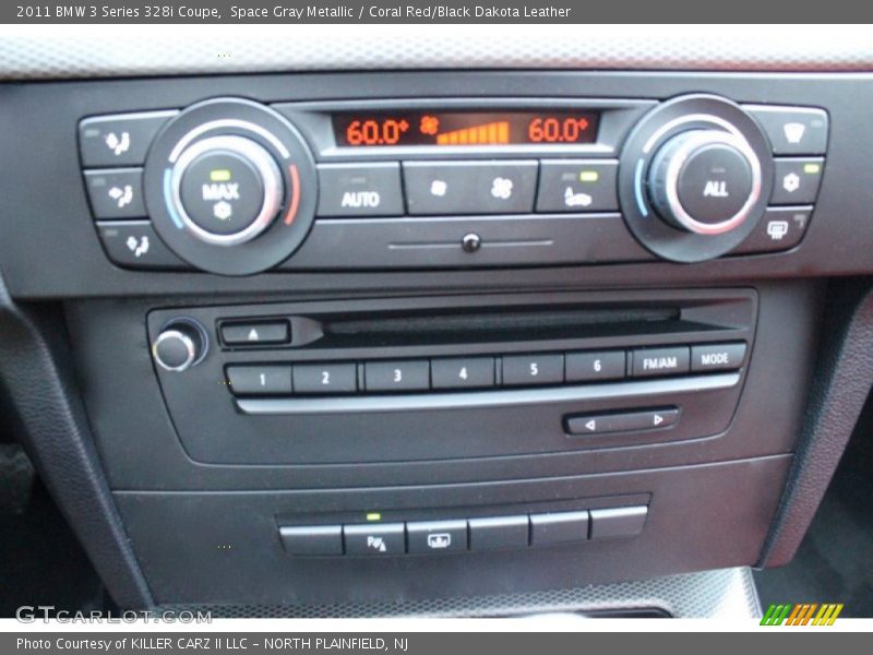 Space Gray Metallic / Coral Red/Black Dakota Leather 2011 BMW 3 Series 328i Coupe