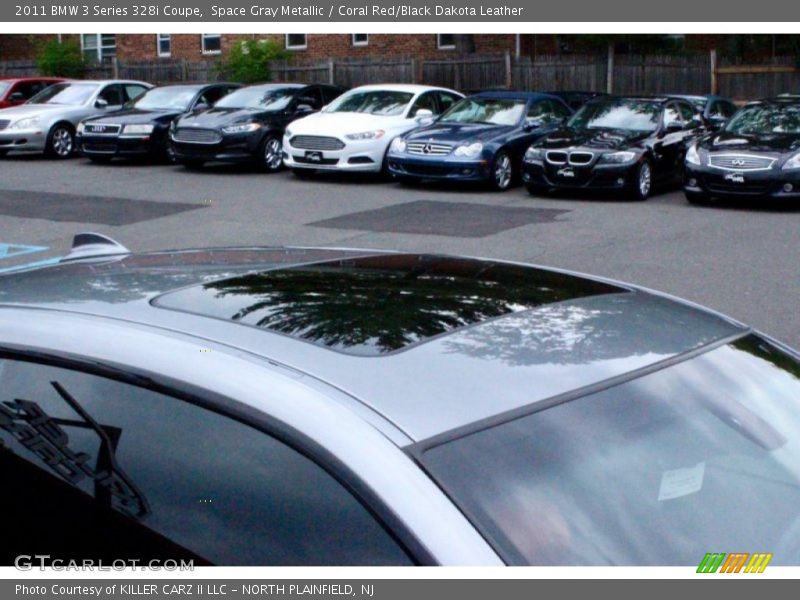 Space Gray Metallic / Coral Red/Black Dakota Leather 2011 BMW 3 Series 328i Coupe