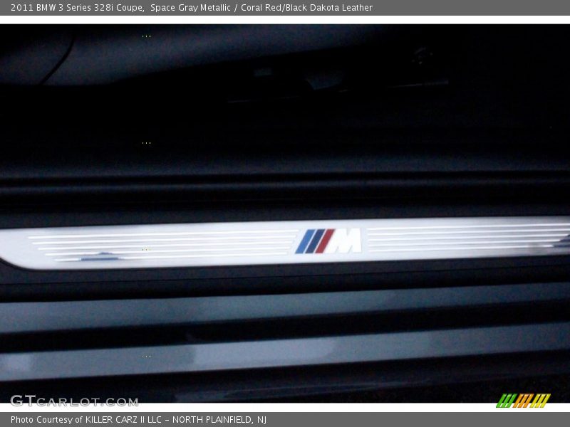 Space Gray Metallic / Coral Red/Black Dakota Leather 2011 BMW 3 Series 328i Coupe