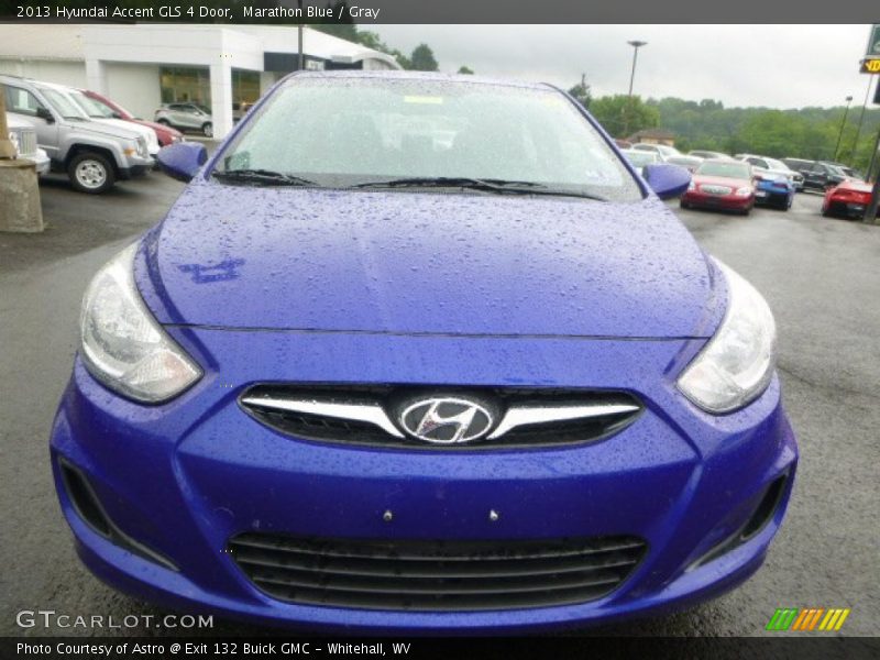 Marathon Blue / Gray 2013 Hyundai Accent GLS 4 Door