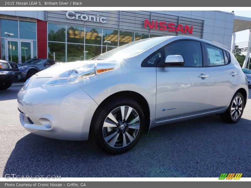 Brilliant Silver / Black 2015 Nissan LEAF S