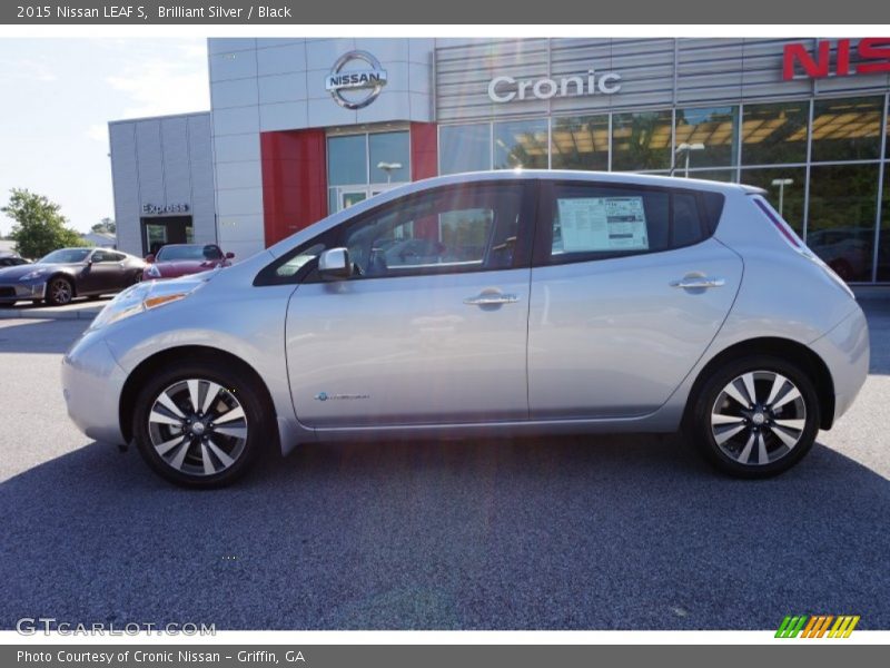 Brilliant Silver / Black 2015 Nissan LEAF S