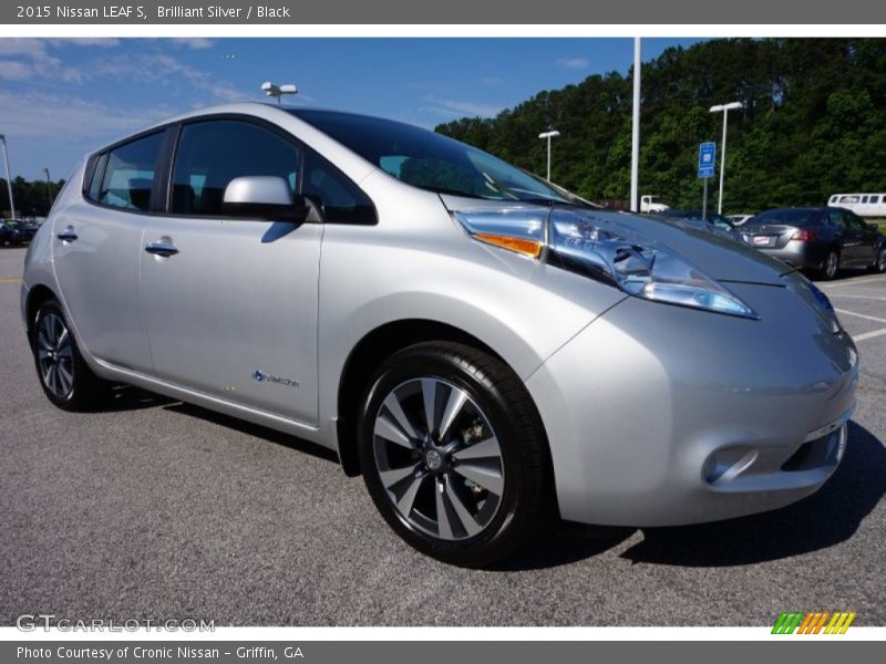 Brilliant Silver / Black 2015 Nissan LEAF S