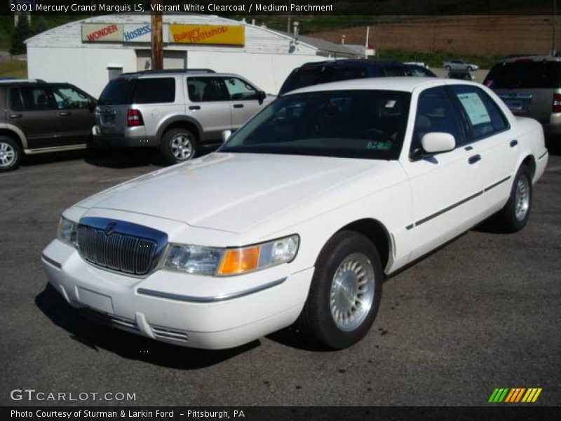 Vibrant White Clearcoat / Medium Parchment 2001 Mercury Grand Marquis LS