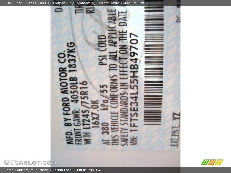 Oxford White / Medium Flint 2005 Ford E Series Van E350 Super Duty Commercial