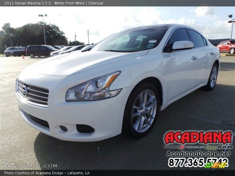 Winter Frost White / Charcoal 2011 Nissan Maxima 3.5 S