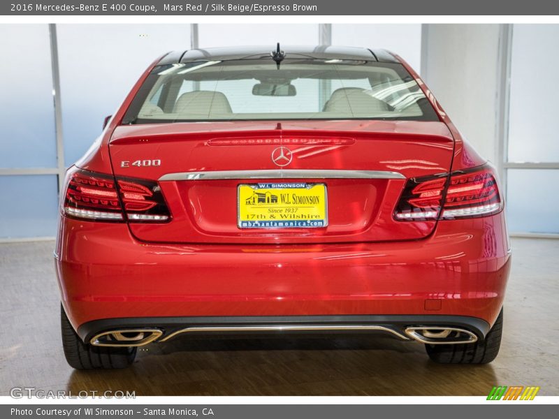 Mars Red / Silk Beige/Espresso Brown 2016 Mercedes-Benz E 400 Coupe