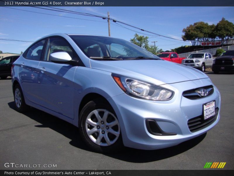 Clearwater Blue / Beige 2013 Hyundai Accent GLS 4 Door