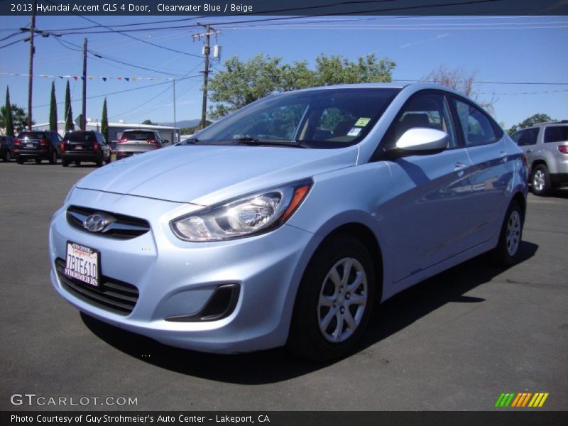 Clearwater Blue / Beige 2013 Hyundai Accent GLS 4 Door