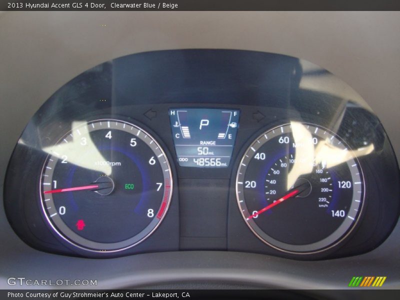 Clearwater Blue / Beige 2013 Hyundai Accent GLS 4 Door