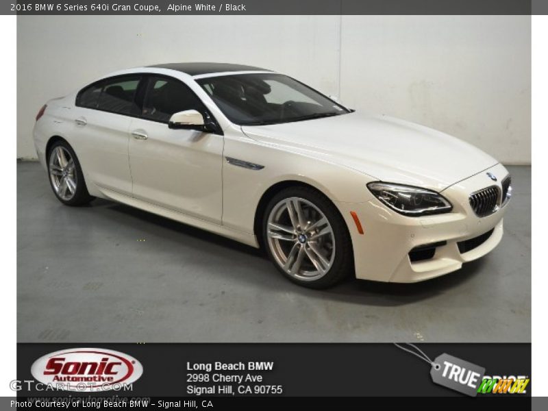 Alpine White / Black 2016 BMW 6 Series 640i Gran Coupe