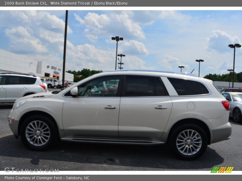White Diamond Tricoat / Ebony Black/Ebony 2009 Buick Enclave CXL
