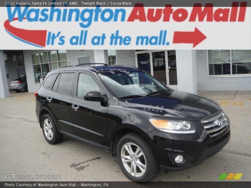 Twilight Black / Cocoa Black 2012 Hyundai Santa Fe Limited V6 AWD