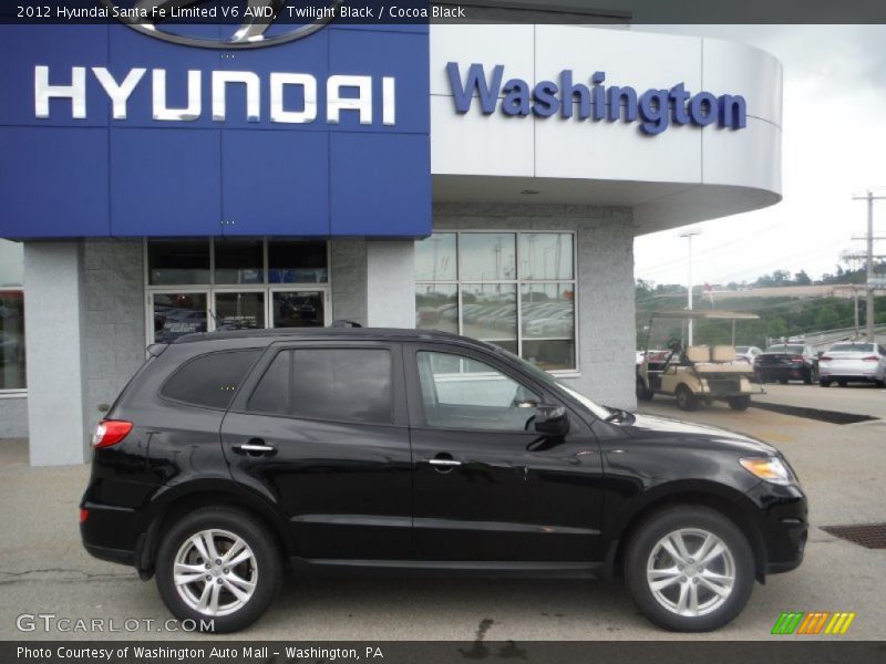 Twilight Black / Cocoa Black 2012 Hyundai Santa Fe Limited V6 AWD