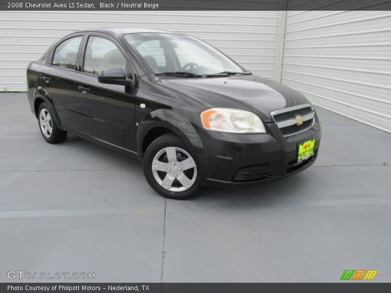 Black / Neutral Beige 2008 Chevrolet Aveo LS Sedan