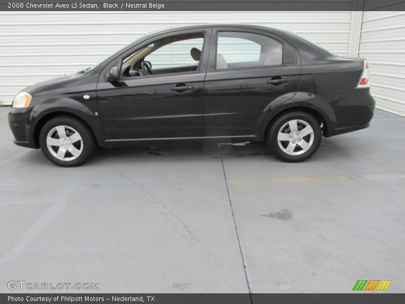 Black / Neutral Beige 2008 Chevrolet Aveo LS Sedan