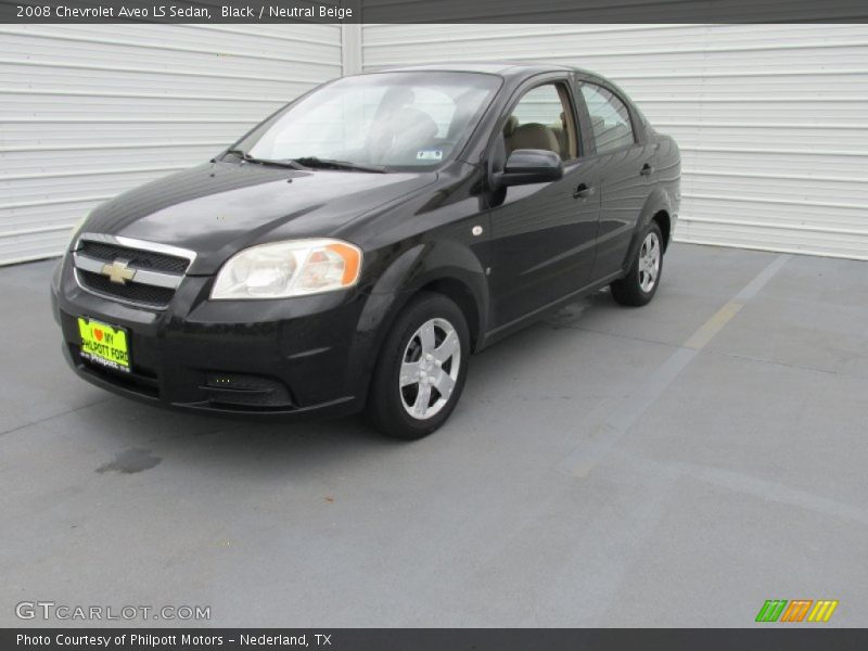 Black / Neutral Beige 2008 Chevrolet Aveo LS Sedan