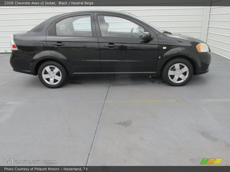 Black / Neutral Beige 2008 Chevrolet Aveo LS Sedan