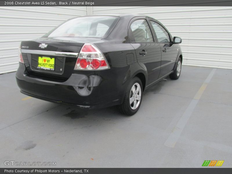 Black / Neutral Beige 2008 Chevrolet Aveo LS Sedan