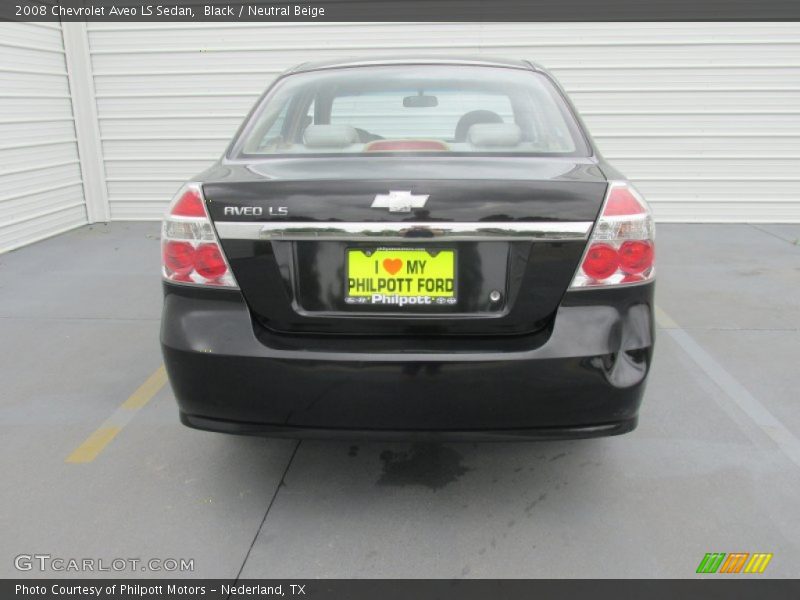 Black / Neutral Beige 2008 Chevrolet Aveo LS Sedan