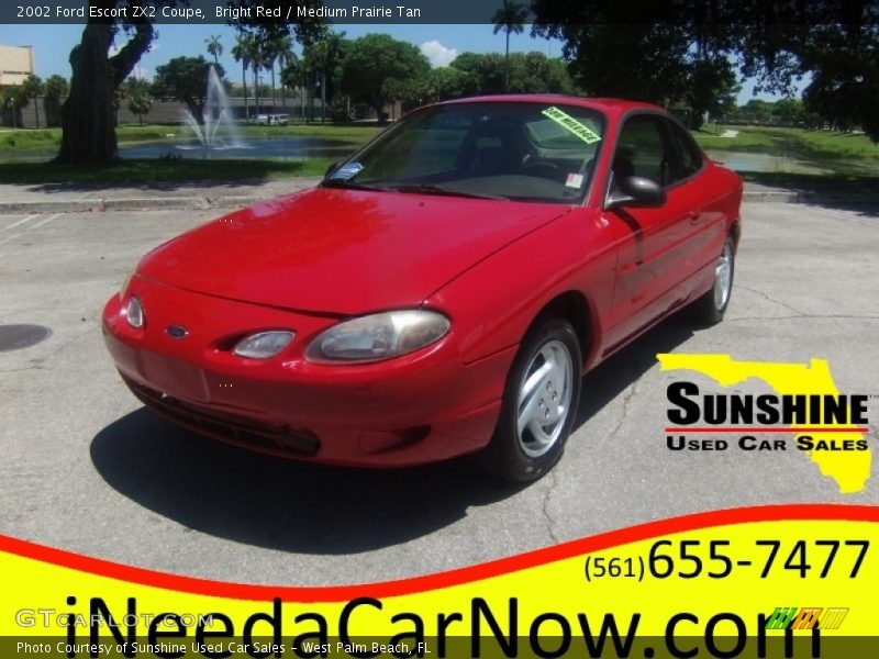 Bright Red / Medium Prairie Tan 2002 Ford Escort ZX2 Coupe
