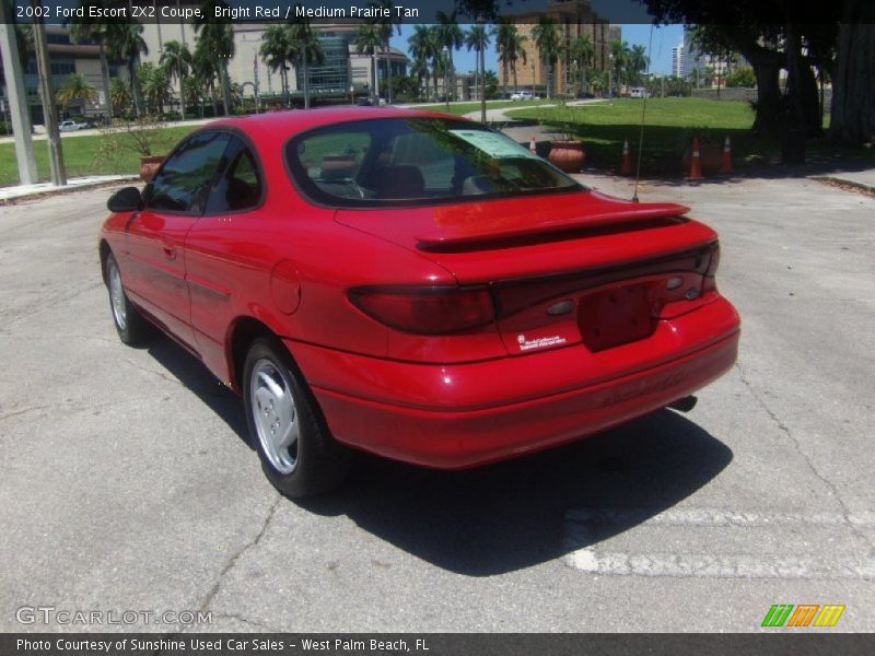 Bright Red / Medium Prairie Tan 2002 Ford Escort ZX2 Coupe