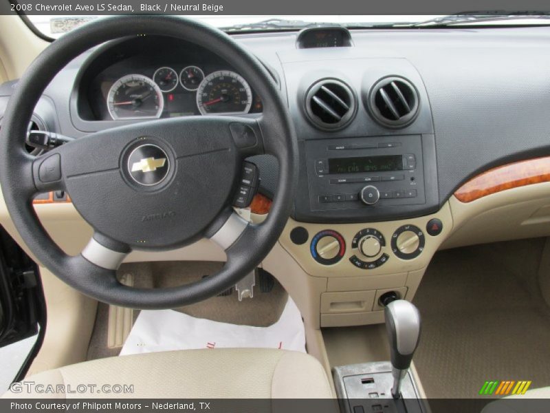 Black / Neutral Beige 2008 Chevrolet Aveo LS Sedan