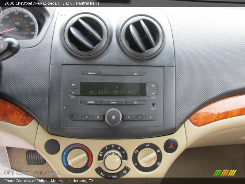 Black / Neutral Beige 2008 Chevrolet Aveo LS Sedan