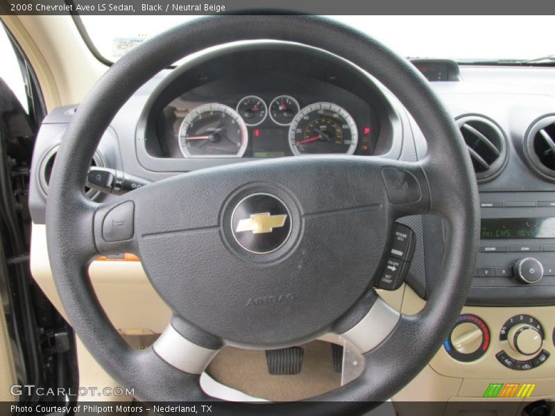 Black / Neutral Beige 2008 Chevrolet Aveo LS Sedan