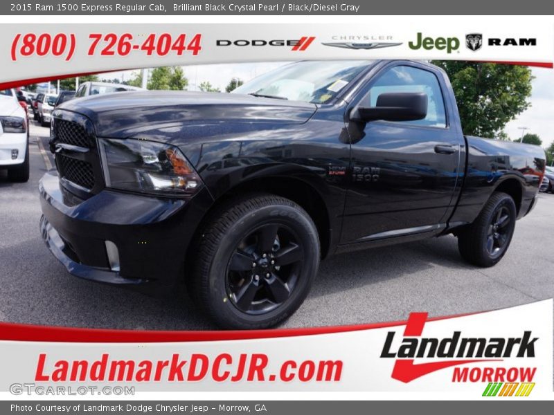 Brilliant Black Crystal Pearl / Black/Diesel Gray 2015 Ram 1500 Express Regular Cab