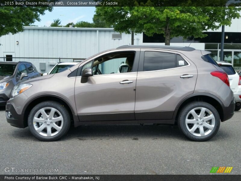 Cocoa Silver Metallic / Saddle 2015 Buick Encore Premium AWD