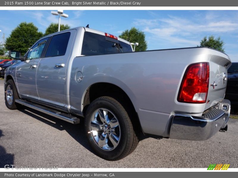 Bright Silver Metallic / Black/Diesel Gray 2015 Ram 1500 Lone Star Crew Cab