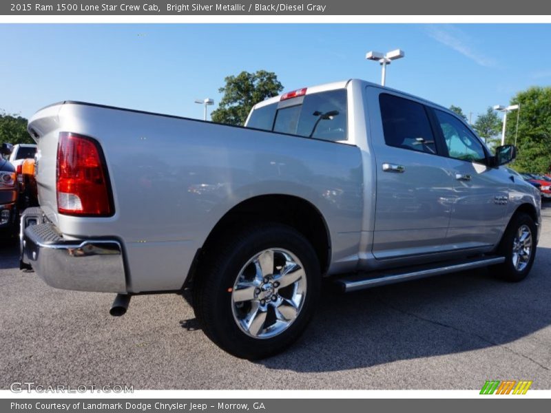 Bright Silver Metallic / Black/Diesel Gray 2015 Ram 1500 Lone Star Crew Cab