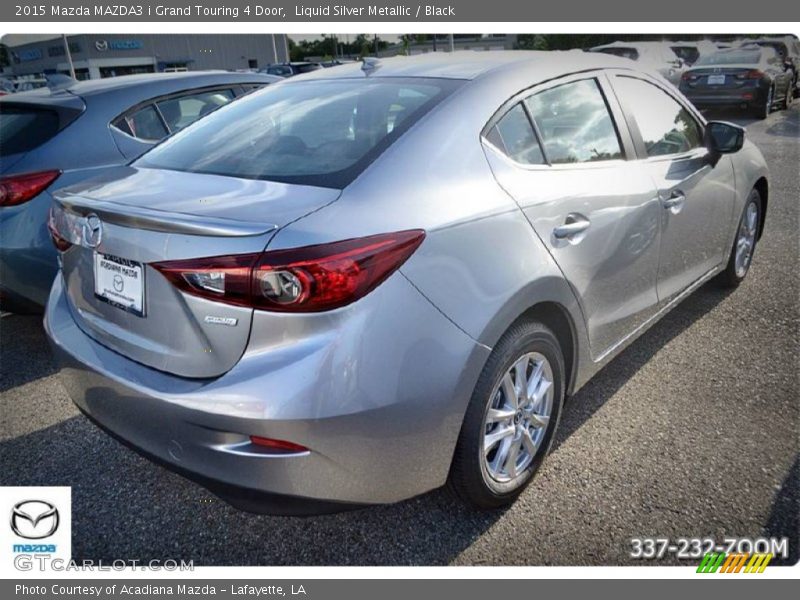 Liquid Silver Metallic / Black 2015 Mazda MAZDA3 i Grand Touring 4 Door