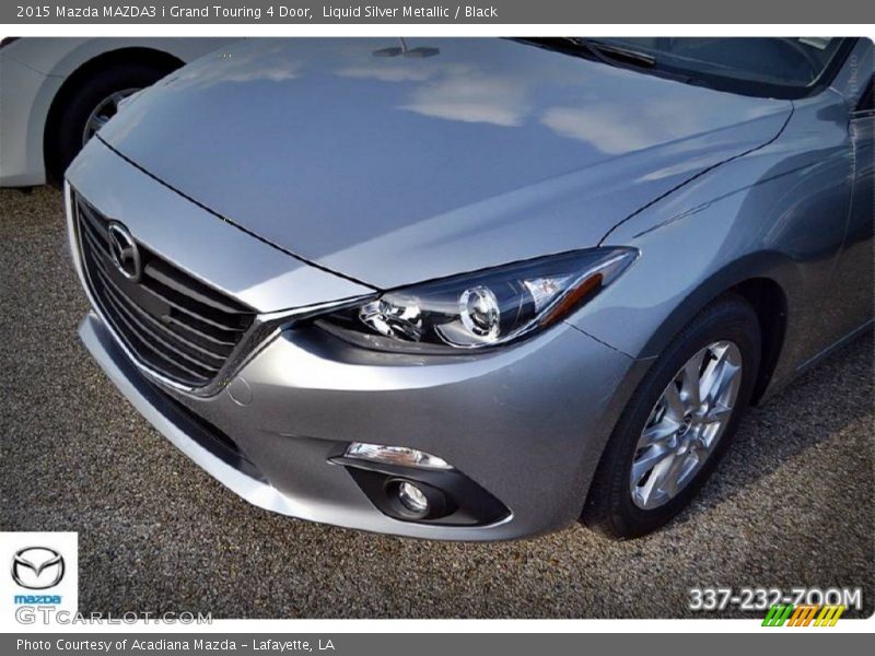 Liquid Silver Metallic / Black 2015 Mazda MAZDA3 i Grand Touring 4 Door
