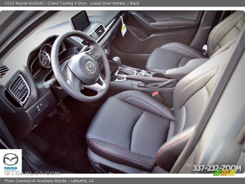 Liquid Silver Metallic / Black 2015 Mazda MAZDA3 i Grand Touring 4 Door