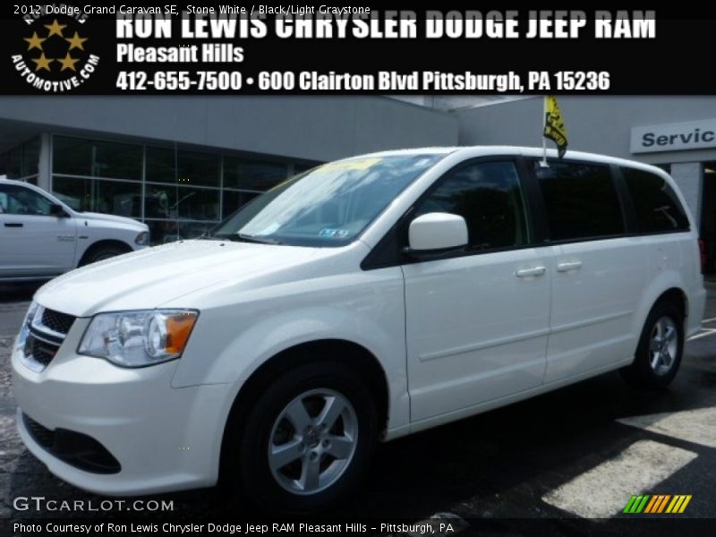Stone White / Black/Light Graystone 2012 Dodge Grand Caravan SE