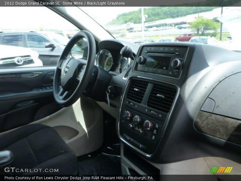 Stone White / Black/Light Graystone 2012 Dodge Grand Caravan SE